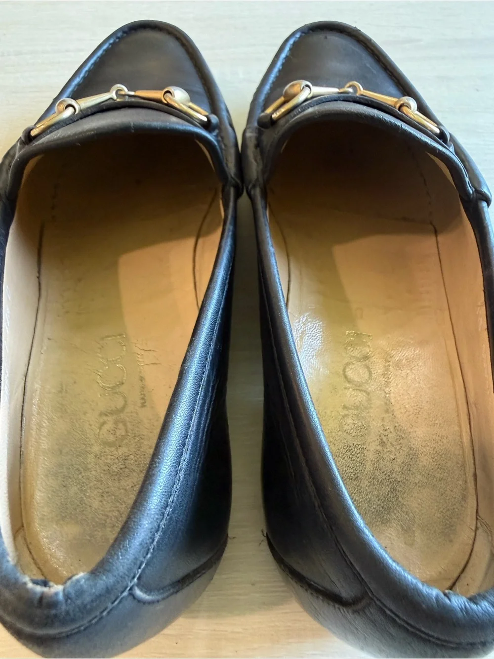 Gucci Men’s Black Leather Horsebit Loafers Size 42.5 D Made in Italy